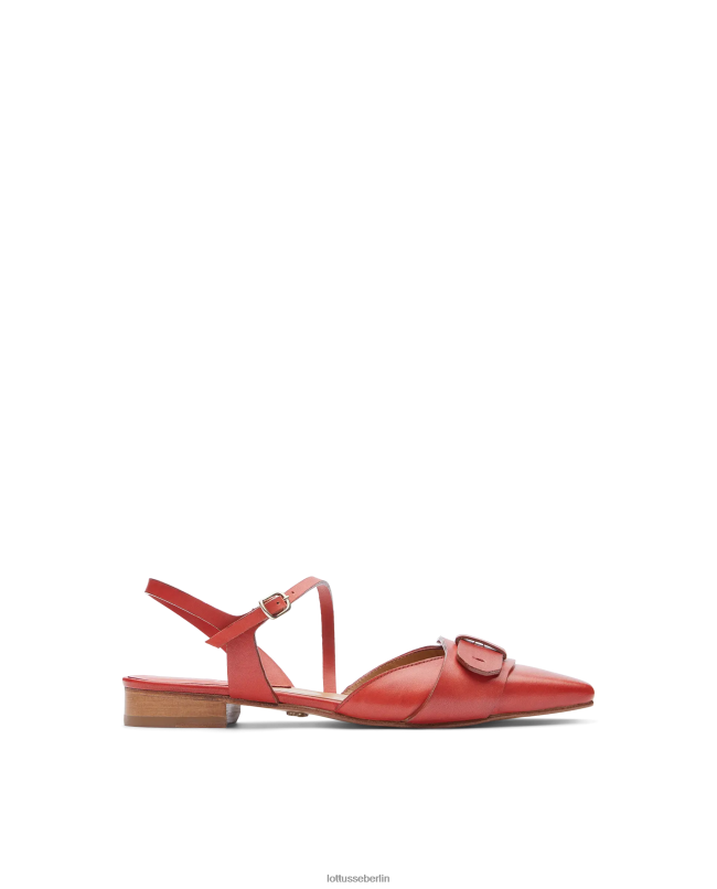 Lottusse Frauen Smithson Crust Ballerinas aus Anilin-Kalbsleder 22LP0218 Rot Schuhwerk