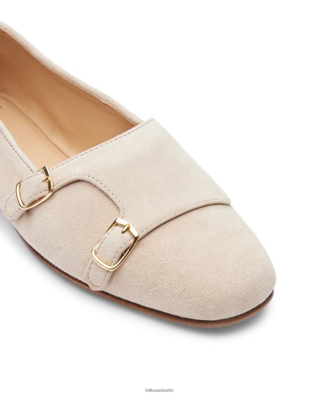 Lottusse Frauen Monks aus Goya-Ziegenveloursleder 22LP0278 Beige Schuhwerk