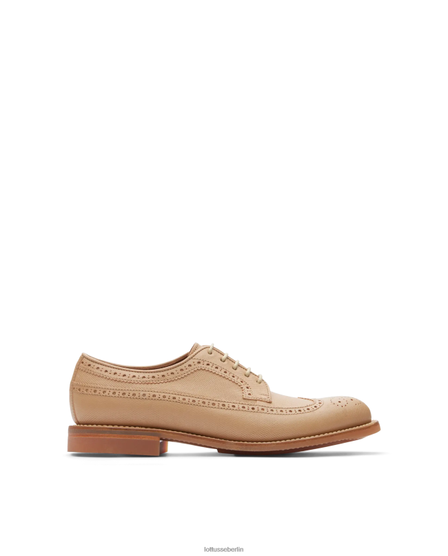 Lottusse Männer Walton-Derby aus geprägtem Känguruleder 22LP067 Beige Schuhwerk