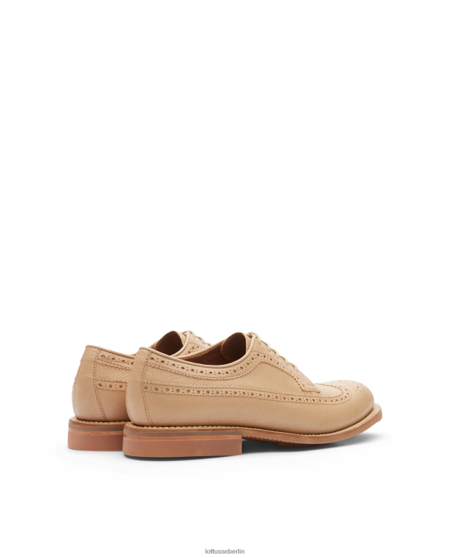 Lottusse Männer Walton-Derby aus geprägtem Känguruleder 22LP067 Beige Schuhwerk