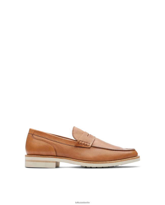 Lottusse Männer „Venice Brush of Embossy“-Loafer aus Kalbsleder 22LP082 braun Schuhwerk